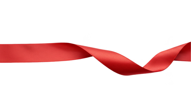 Isolated Red Ribbon Decorative Element in Celebration and Gift Design