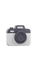 Fototapeta premium Isolated 3D Rendering of Gray Camera Icon on Transparent Background