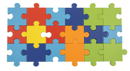Naklejka premium Isolated Puzzle Pieces Connection Teamwork Colorful Concept Illustration