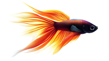 A mesmerizing image showcasing a Betta fish with vibrant and colorful fins, gracefully navigating the aquatic depths. A captivating moment frozen in time.