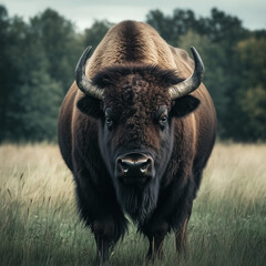 buffalo, animal, illustration, background, bison, mammal, nature, wild, wildlife, cattle, grazing, big, prairie, herbivore, wilderness