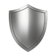 Isolated Shield Silver Metal Protection Armor Defence Security