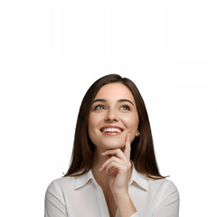 Fototapeta premium Young woman caught in a moment of creative thought