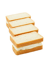 Isolated Stacked Cream Sandwiches on Transparent Background Food Photo