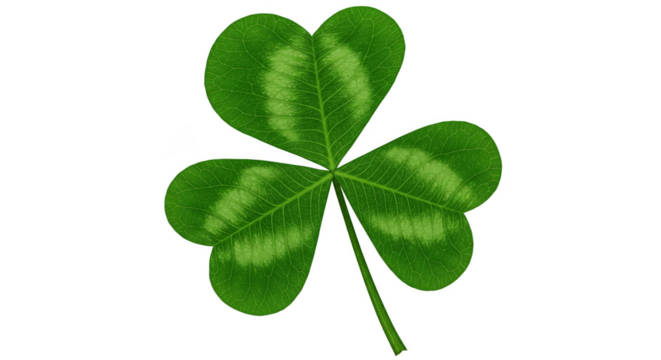 Isolated Shamrock St Patrick's Day Green Leaf Clover Background PNG