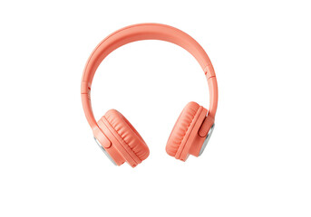 Isolated Studio Shot of a Pink Headphone on Transparent Background