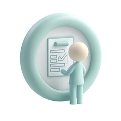 A person and checklist icon shows in a illustrative way, perfect for business and to show project completed.