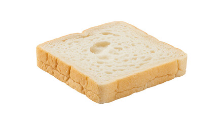 Isolated Slice of Square White Bread Food and Toast with Transparent BG