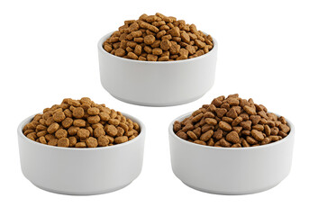 Isolated Three Bowls of Cereal Chocolate and Crunchy with Delicious Food