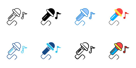Karaoke icon set multiple style collection 
