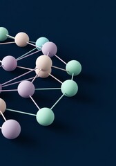 Obraz premium Pastel spheres connected networking abstract background