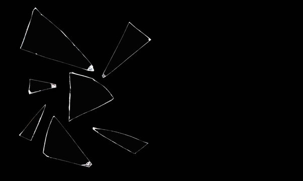 shards of broken glass on black background with room for text