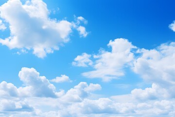 Fototapeta premium Clear Blue Sky with Small White Clouds – Peaceful Background