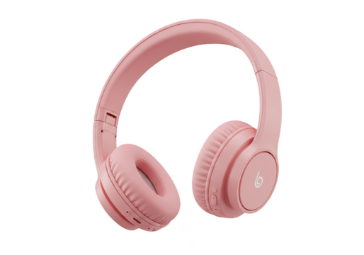 Isolated Transparent Background Image Of Pink Wireless Headphones - Powered by Adobe