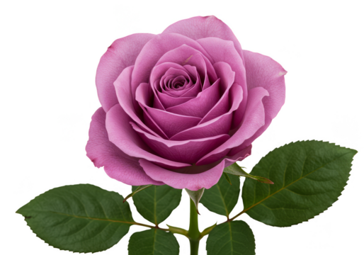 Isolated Transparent Background of a Purple Rose Flower Blossom Bloom