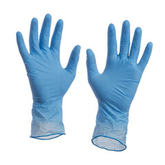 Obraz premium Isolated Blue Medical Gloves Latex Material Protection Transparent Background