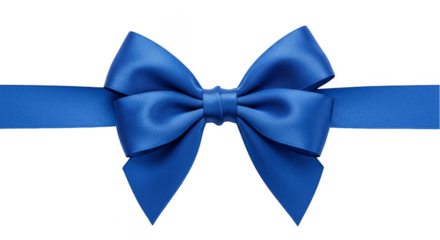 Isolated Blue Ribbon Bow For Decoration Element on Transparent Background