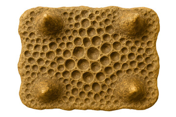 Textured decorative panel resembling honeycomb structure on a transparent background
