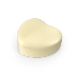 White Heart-Shaped Chocolate isolated on transparent background