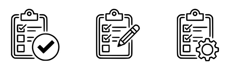 Checklist icons representing tasks completed and settings