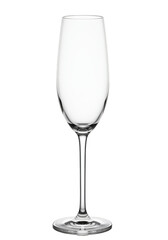 Isolated Transparent Champagne Flute Glass Elegant Stemware on White