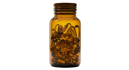 Isolated Transparent PNG of Omega 3 Fish Oil Supplement Pills Bottle
