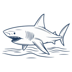 Obraz premium shark, underwater animal, vector, transparent background, icon, fish, sea, animal, isolated, ocean, underwater, predator, danger, wildlife, marine, dangerous, fin, nature, symbol