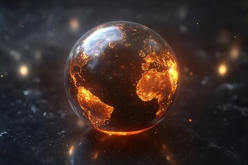 Illuminated Earth Globe