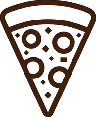 pizza slice silhouette, fast food icon, cheesy fast food vector