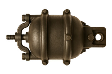 Industrial pressure regulator designed for machinery applications on a transparent background