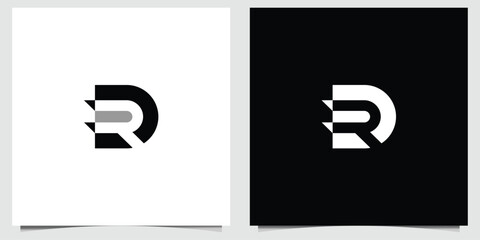 Abstract DR logo design with geometric shapes and modern typography illustration