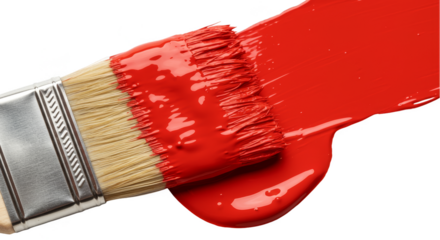 Isolated Transparent Red Paint on Brush with Smooth Stroke Illustration
