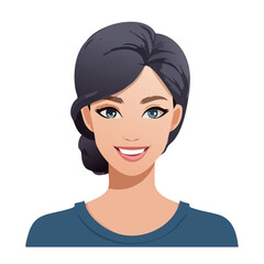 Fototapeta premium Flat Vector. Portrait of only one Woman. Simple Background.