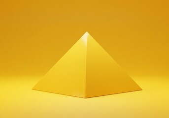 Yellow pyramid shape solid background