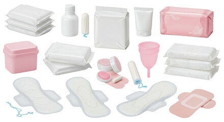 Obraz premium Isolated Transparent Png Of Feminine Hygiene And Sanitary Products