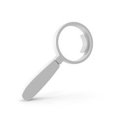 White Magnifying Glass Find Symbol isolated on transparent background