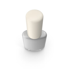 White Nail Polish Bottle isolated on transparent background