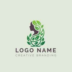 Natural girl logo design 