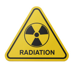 Fototapeta premium Radiation Hazard Illustration Safety Warning Symbol In Yellow Triangle Sign