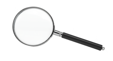 Realistic 3D Rendering of a Magnifying Glass with Transparent Background