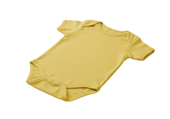 Isolated Yellow Baby Bodysuit on Transparent Background Illustration