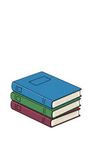 Isometric Pixel Art of Stack Books Illustration for Education with Blue