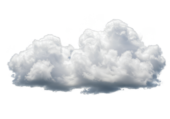 Realistic Isolated Cloud Plump White Cumulus Formations in Sky