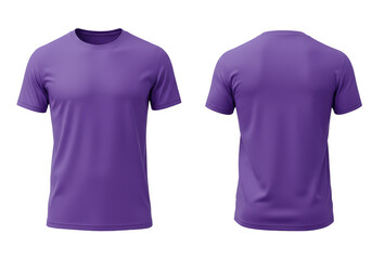 Realistic Isolated Purple T-shirt Apparel Design Template Cutout Style
