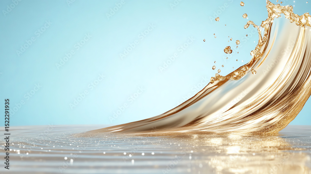 Aufkleber a dynamic splash of water creates elegant shapes against a serene blue backdrop, capturing the essen