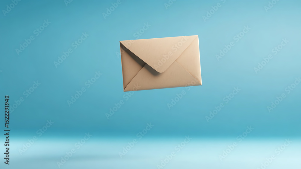 Aufkleber A floating envelope symbolizes communication and connectivity in a digital age, representing the exchange of messages and ideas.
