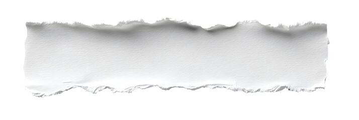 Fototapeta premium White ripped paper edges with torn texture, horizontal strip, isolated on transparent background --ar 3:1 --v 7.0 --p 537mr6h --s 250