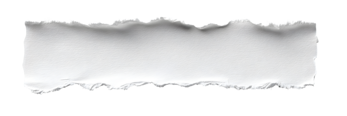 White ripped paper edges with torn texture, horizontal strip, isolated on transparent background --ar 3:1 --v 7.0 --p 537mr6h --s 250