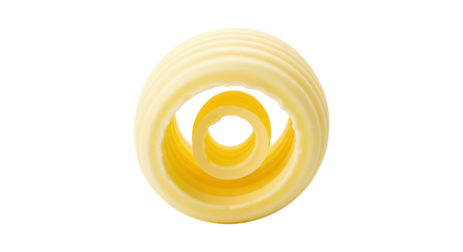 Butter curl isolated on black background