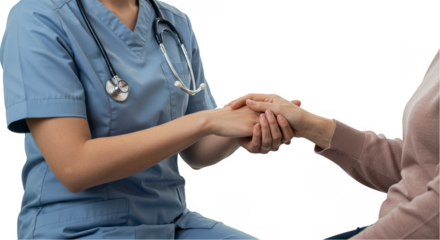 Transparent Professional Nurse Comforting Patient With Gentle Hand Holding